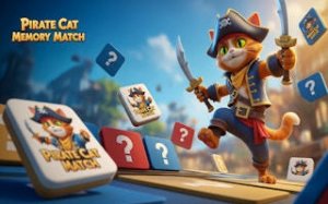 Cat Captain Memory Match Puzzle